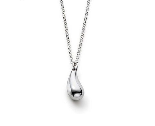 Metal Tear Drop Pendant Necklace