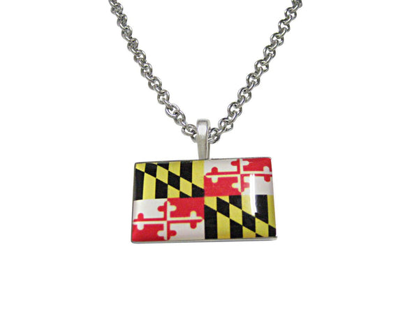 Maryland State Flag Pendant Necklace